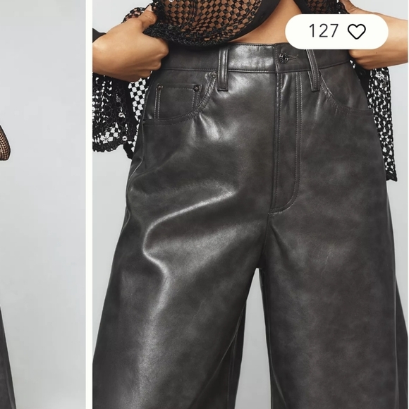 AGOLDE NOLAN PANTS IN SMOKE COLOR NWT WIDE LEG SIZE 24 RETAIL $328 - Picture 4 of 15